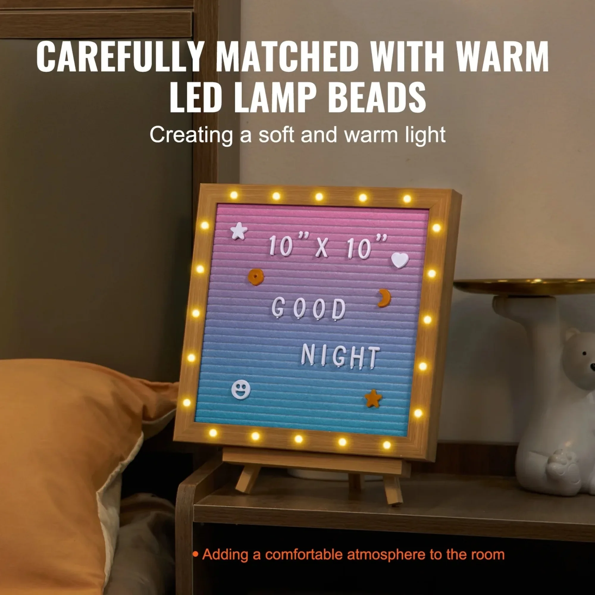 KFFKFF Gradient Felt Letter Board with 510 Letters 10"x10" Changeable Sign Boards