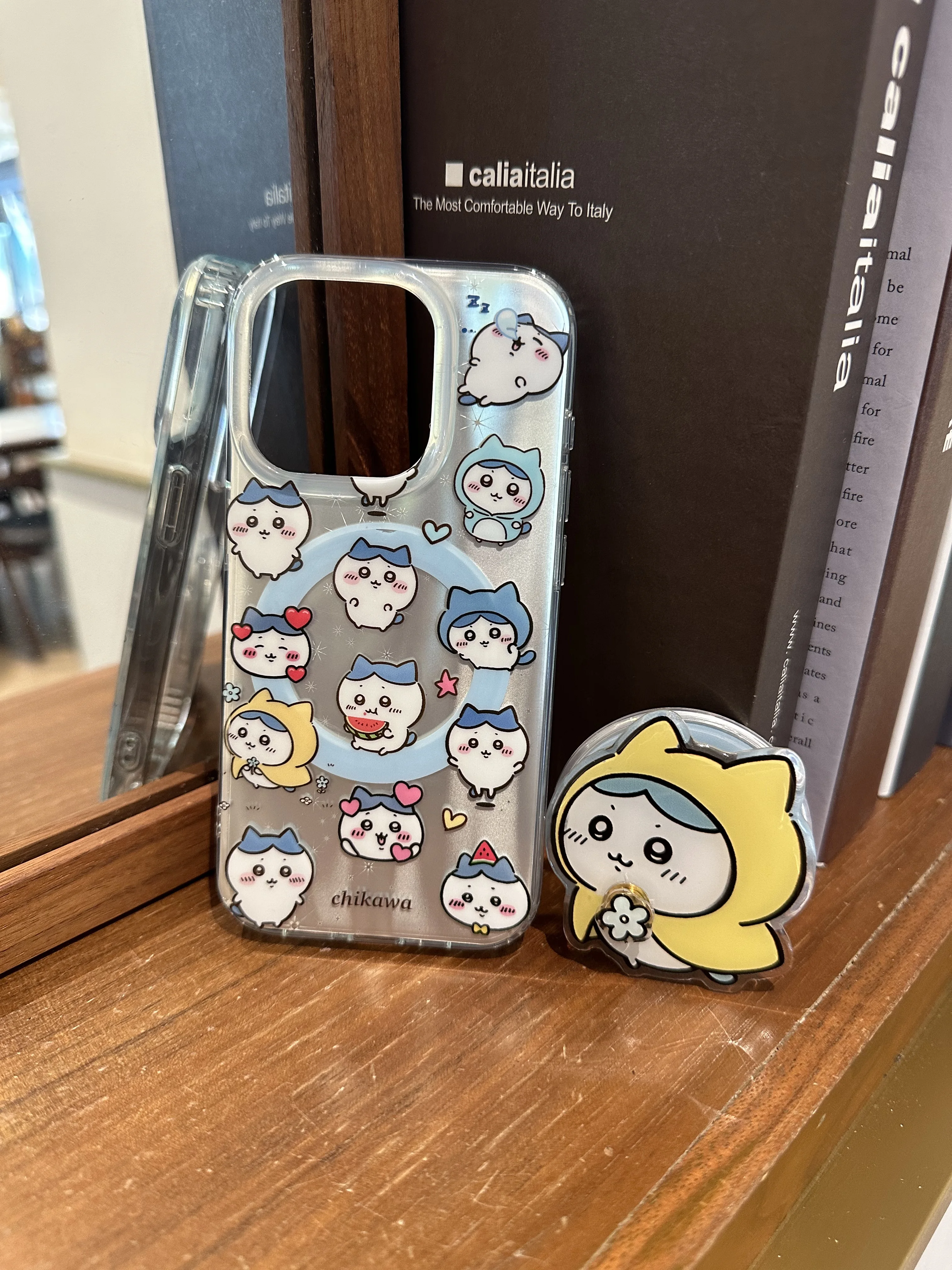 Cartoon Style Full Screen Kawaii For Hachiware Comfortable Phone Case Shell Bracket For iPhone 16 13 14 15 Pro Max Anti-Drop