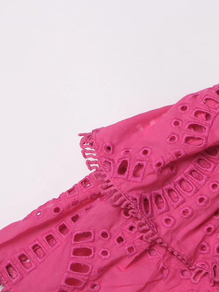 Sexy Patchwork Rüschen Stickerei Mini kleider für Frauen träger los ärmellose rücken freie hohe Taille abnehmen Kleid weiblichen Sommer