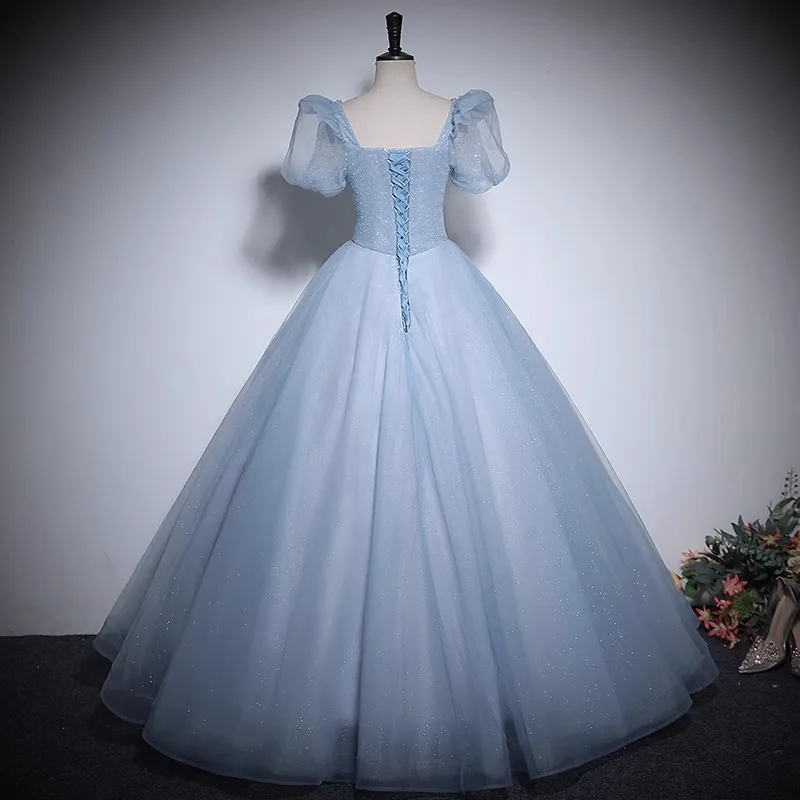 فستان سهرة نسائي شبكي متلألئ جديد عصري وراقي، فستان نخب الزفاف، فستان امتحان فني لأداء حفل الكبار