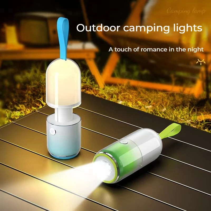 Rechargeable camping light, flashlight camping light -3000K warm white light, camping/hiking emergency waterproof light