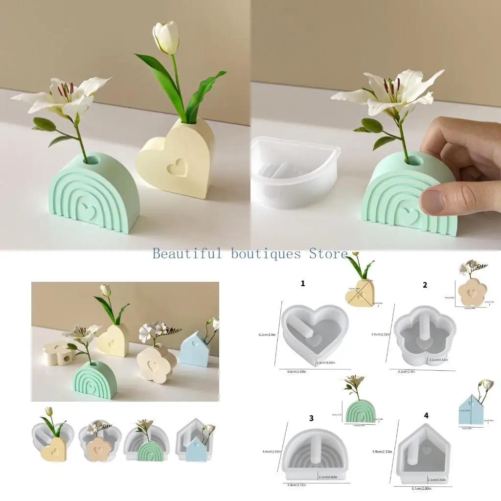 U4LF Artistic Heart Shaped Silicone Mold Perfect For Resin Crafts And Home Decors