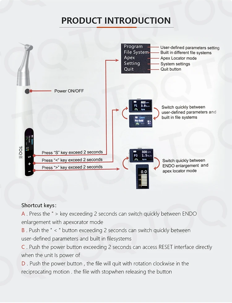 2 In 1 Dental Wireless Endo Motor Built In Apex Locator for Endodontic Rotary Root Canal Instrument Reciprocating 360° Adjustabl