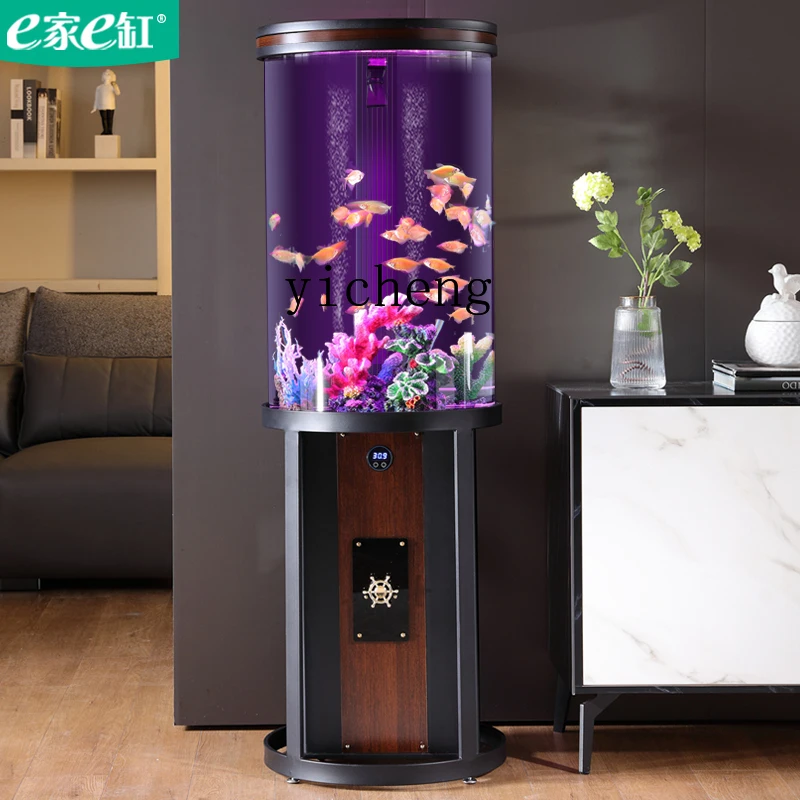 

XL cylindrical fish tank living room small water-free acrylic ecological bottom filter fish tank aquarium