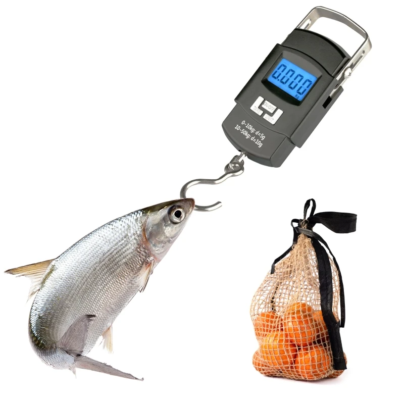 Luggage Weight Scale Fish Weighing Scales Digital Handheld Suitcase Weigher for w/ Hook 110lb /50kg kg/IB-/jin-/oz Drop Shipping