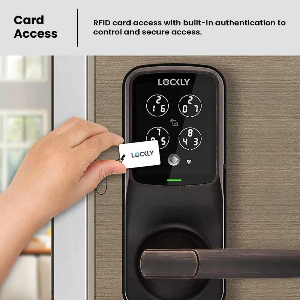 Secure Plus، قفل ذكي لبطاقة RFID، قفل باب دخول بدون مفتاح، PIN Genie ®   لوحة المفاتيح، مستشعر البيومترية لبصمة الإصبع ثلاثية الأبعاد، قفل تلقائي - Ven #2