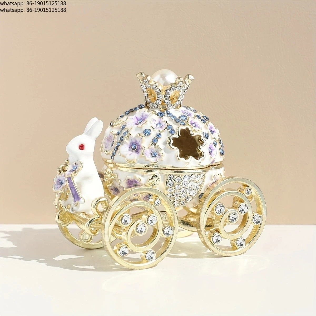 Wedding Ring  Cherry Blossom Rabbit Carriage Jewelry Necklace Earrings Ring  Crown Jewelry Box