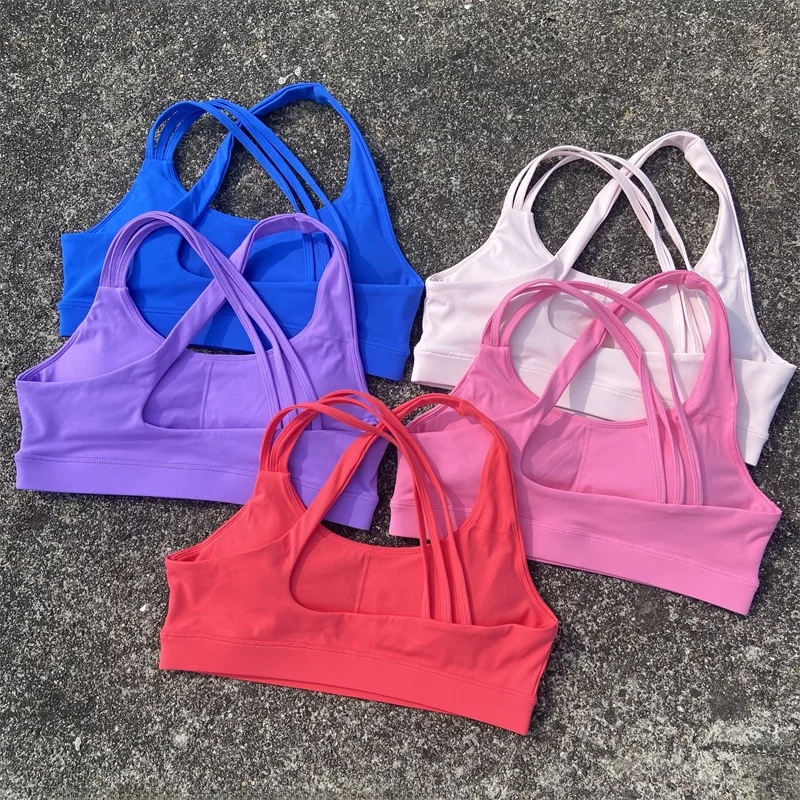 

Sexy Cross Ba Sports Bra Fitn Yoga Vest Women's Tight Fit Outerwear Nylon Fabric High Intensi Support Breathable Qui...