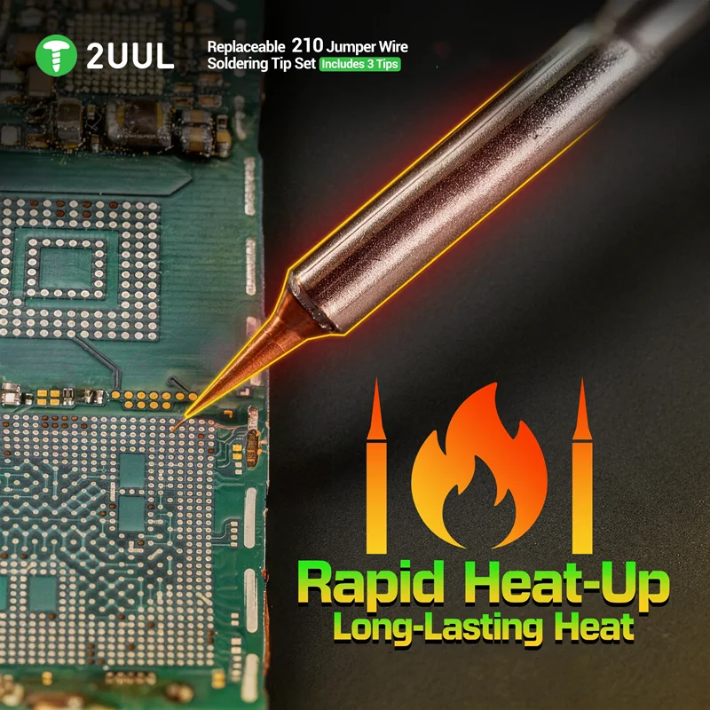2UUL FD35 210 Series Micro Jumper Wire Welding Head - Replaceable Soldering Iron Tip for Phone Motherboard Repair