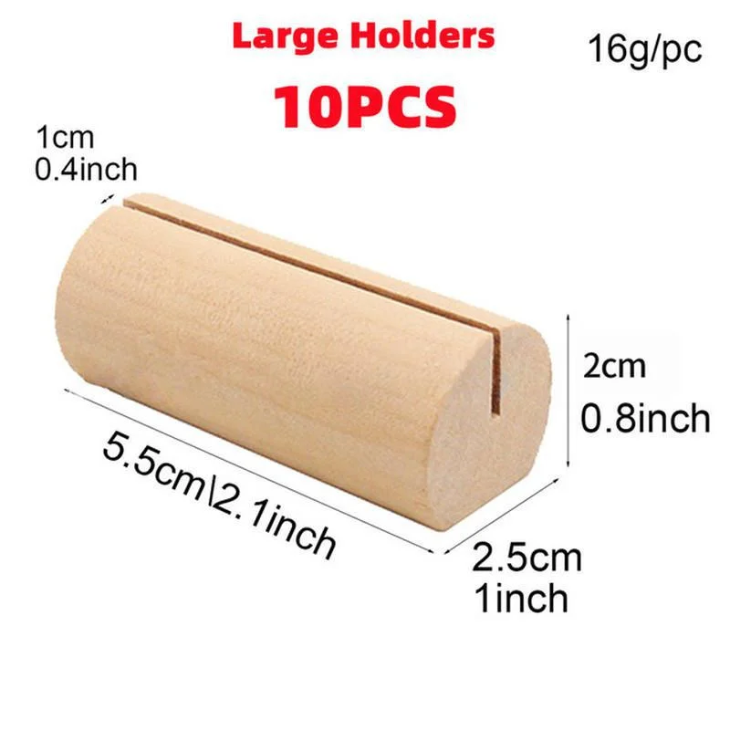 10/20Pcs Wooden Place Card Holders Base Name Card Table Number Holder Photo Holder for Xmas Wedding Decorations (Without Cards)
