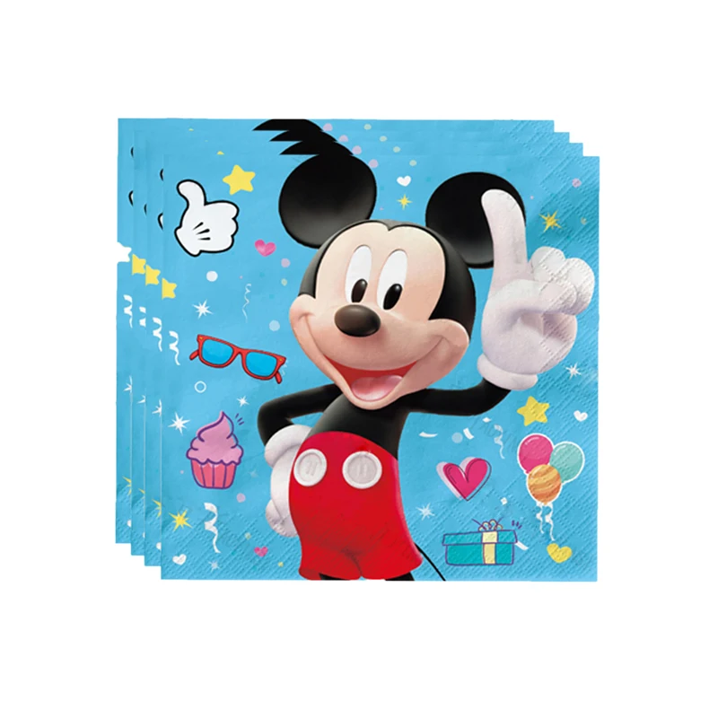 Fournitures de fête de dessin animé Disney TureMouse pour enfants, assiette en papier britannique, tasse en papier, nappe, cadeau de faveur,