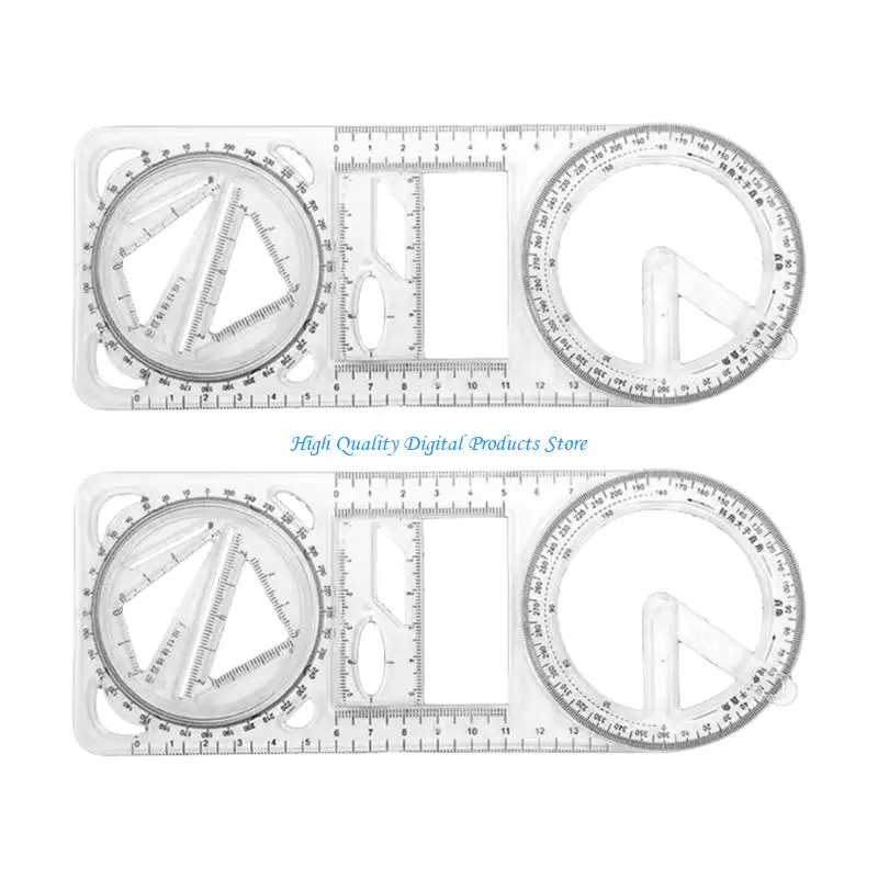 

U2JE 3 Pcs Multifunctional Ruler Measuring Ruler Geometric Ruler Draft Ruler for Drawing