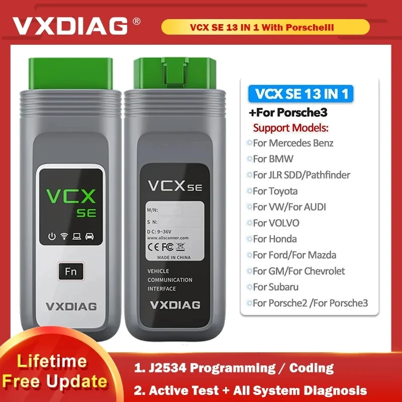 

VXDIAG VCX SE 13 IN 1 Automotive Diagnostic Tool For JLR DOIP OBD2 Code Scanner For Mercedes Benz ECU Coding Tool For Porsche 3