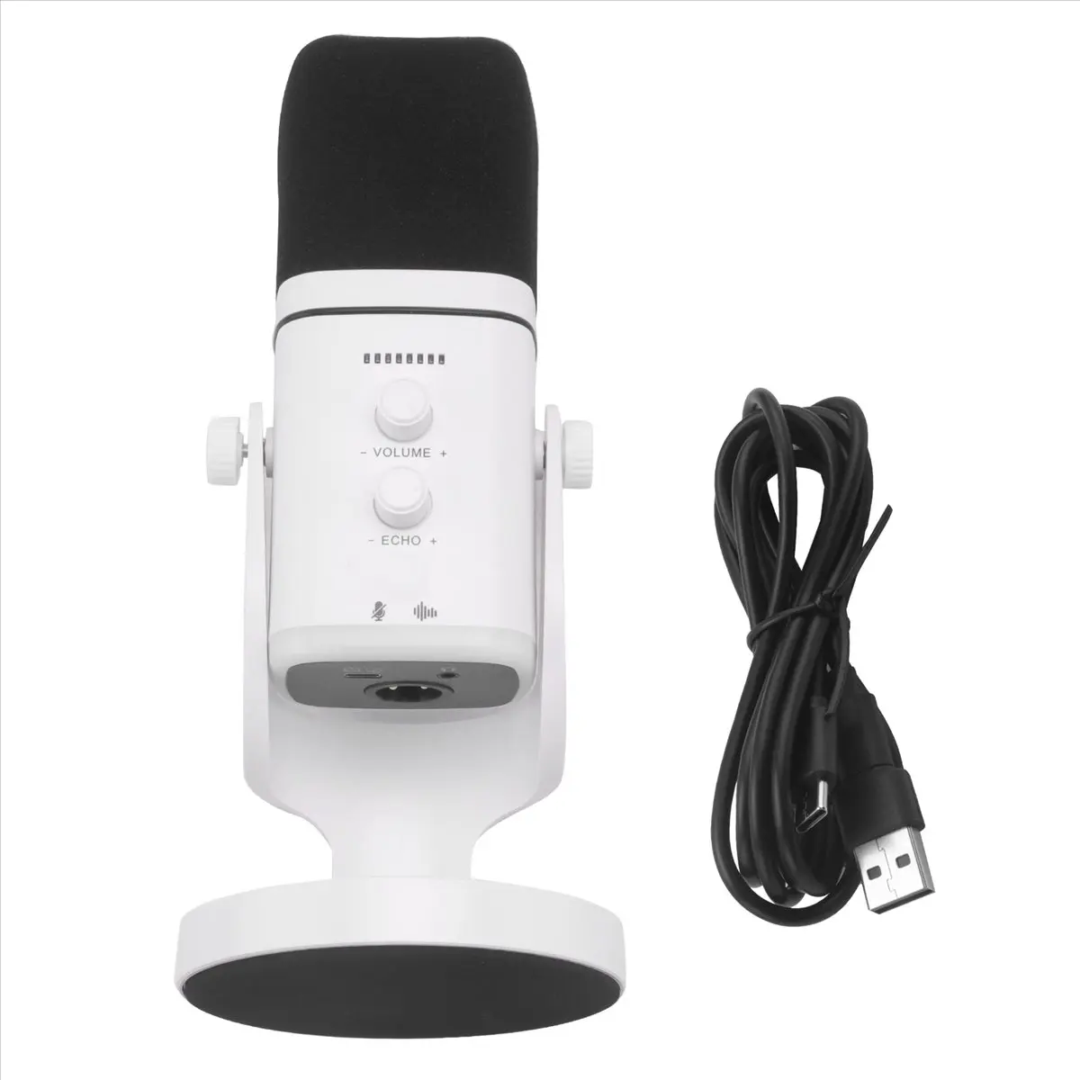 BEST CHOICE）RGB Gaming MIC USB/XLR Dynamic Microphone with Noise Reduction,Mute,Headphone Jack for Gamer Streaming Podcast White