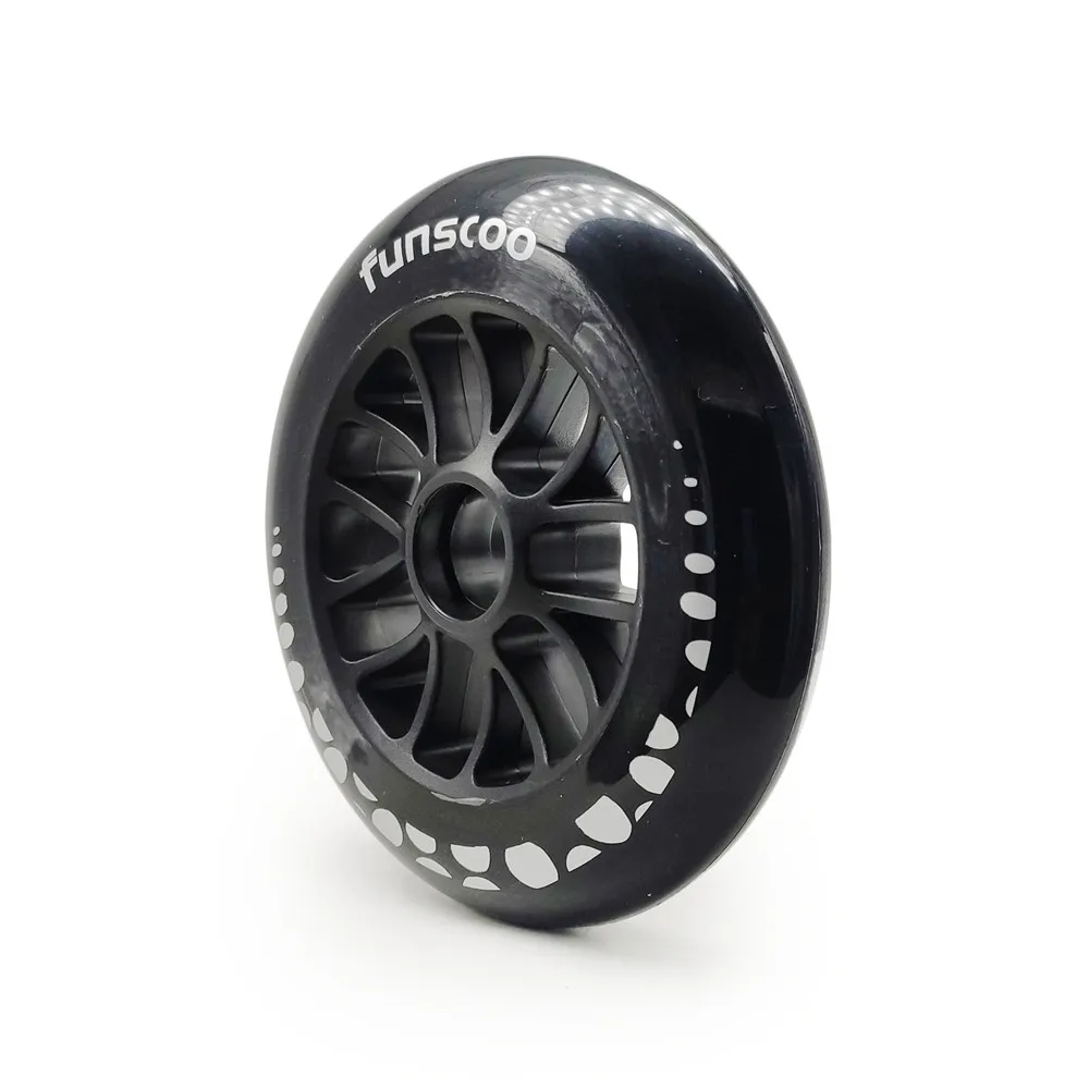 

FUNSCOO black 125mm Speed Skating wheel with 85A Duro 3X125mm Big Wheel Inline Skating Tires ILQ0-11 608rs Bearing 6 pieces
