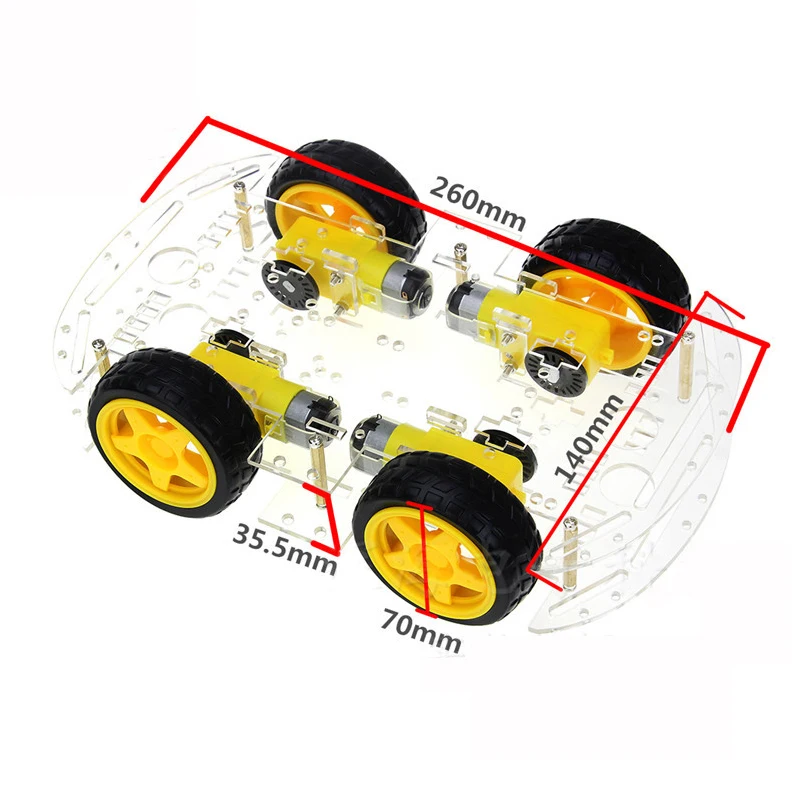 Комплекты автомобильного шасси Smart Robot 4WD для Arduino с кодировщиком скорости, новые