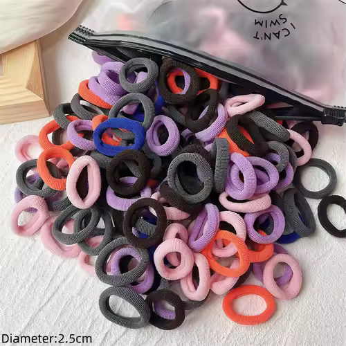 50pcs Black Elastic Hair Band Leagues Ties Colets Scrunchies Springs Gum Accessory For Girl Women No Damage Pigtails Holder Set - Image 20
