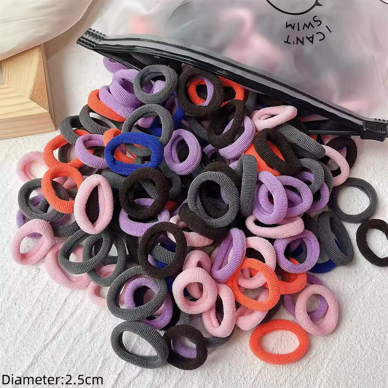 50pcs Black Elastic Hair Band Leagues Ties Colets Scrunchies Springs Gum Accessory For Girl Women No Damage Pigtails Holder Set - Image 20