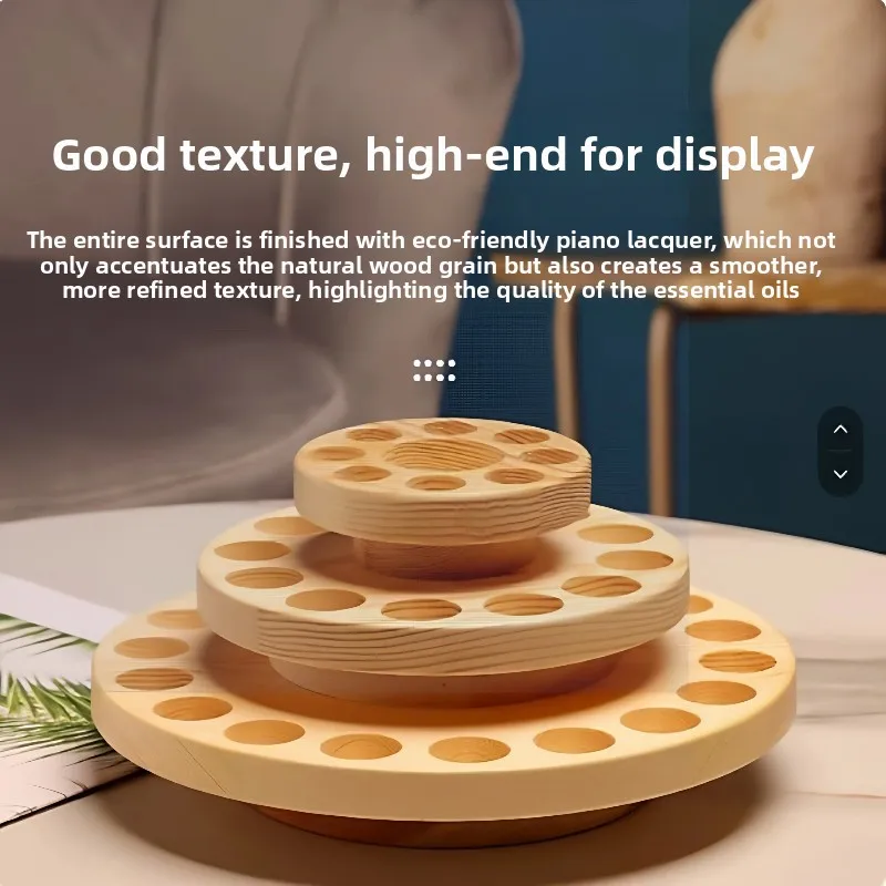 Modern Solid Wood Rotating Organizer Essential Oil Turntable Shelf Multi Layer Display Stand Aromatherapy Large Capacity Storage