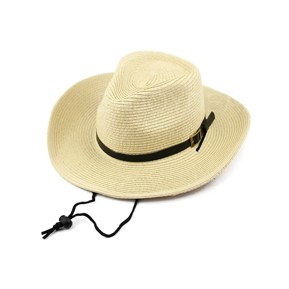 

Breathable Summer Straw Cowboy Hat Folding Fedora Shading Men Beach Hat Sun Protection Outdoor Jazz Hat Cowboy knight Cap