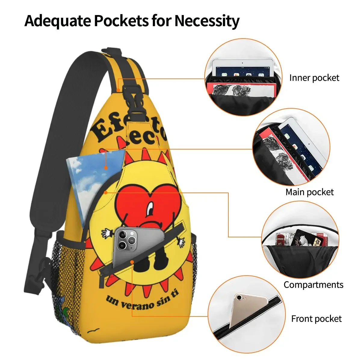 Bad Album Cute Pattern Small Sling Bags Chest Crossbody Shoulder Backpack Outdoor Sports Daypacks Bunny Casual Bags