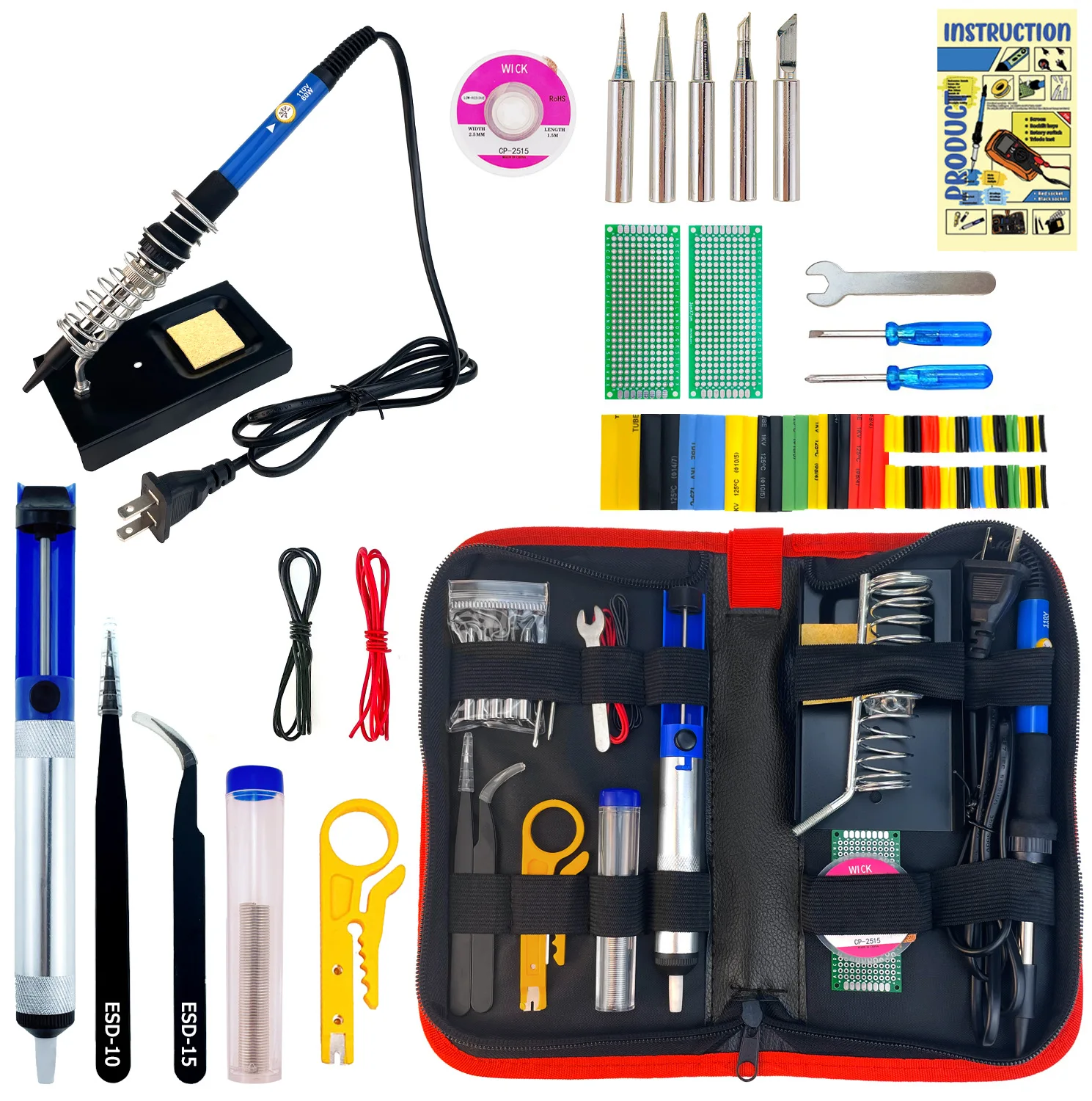 Temperature-regulating electric soldering iron 60W household maintenance soldering pen 110v2220V soldering pen tool kit