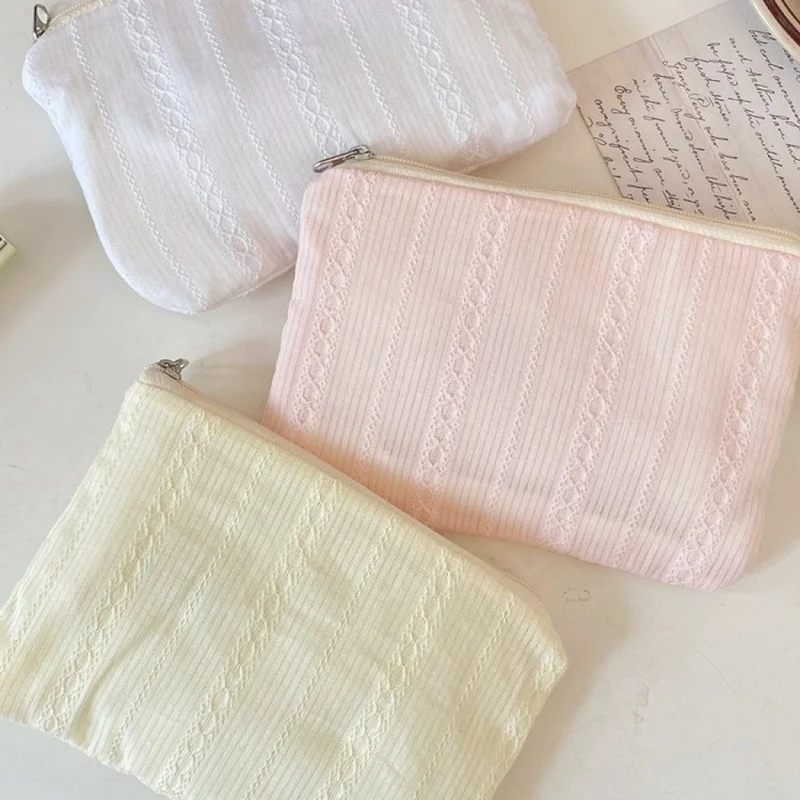 New Arrival Quilted Vertical Strip Cosmetic Bag, Large Capacity Skincare Storage Pouch, Multi-purpose Travel Wallet & Sundries O