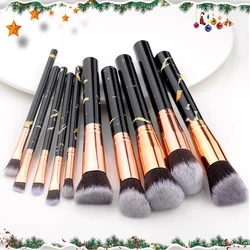 Juego de brochas de maquillaje para fiesta, Set de 10 piezas de pinceles de maquillaje, polvo cosmético, sombra de ojos, base, colorete, mezcla, Kit de belleza