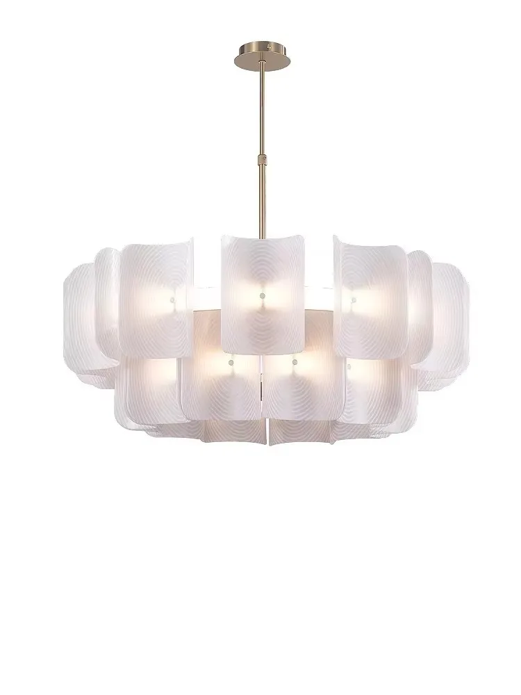 

LED Chandelier Lighting White Acrylic Living Dining Room Island Hanging Lamp Bedroom Restaurant Home Deco Fixtures Modern Simple