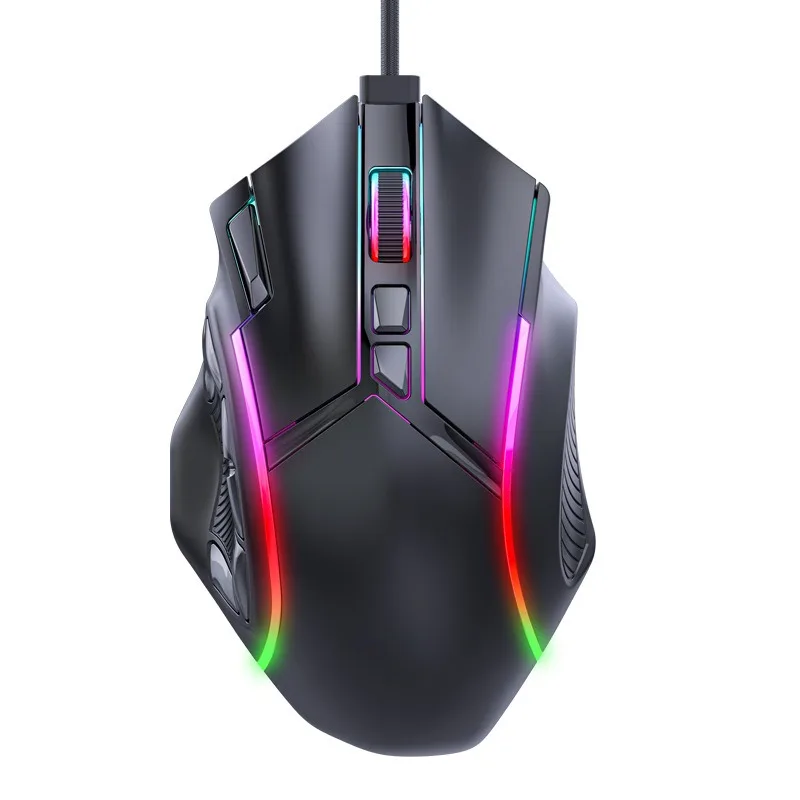 USB Wired Free Accompanying Weight Mouse 12800DPI Six speed Adjustment Optical Mouse Programmable Key Macro Defined Gaming Mouse