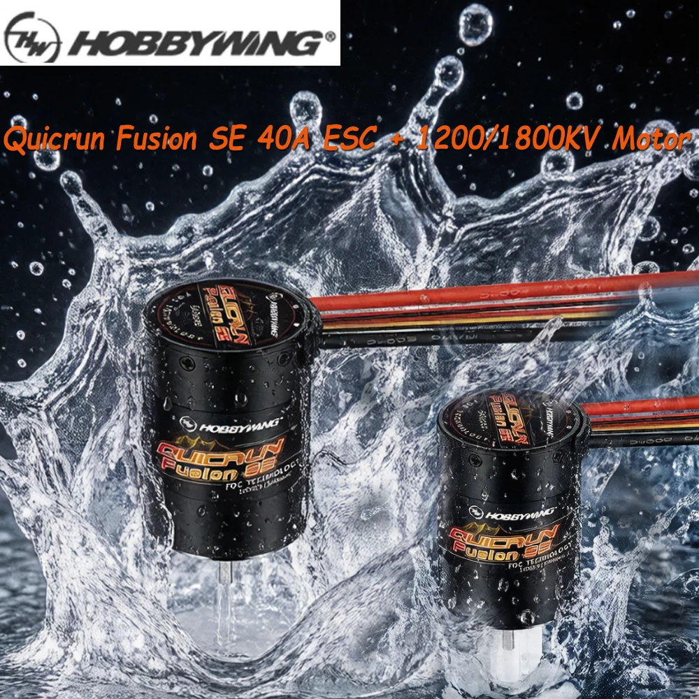 HOBBYWING QuicRun Fusion SE 40A 1800KV 1200KV Combined Waterproof Motor ESC 2-in-1 for 1/10 1/8 RC Model Car Crawler Accessories