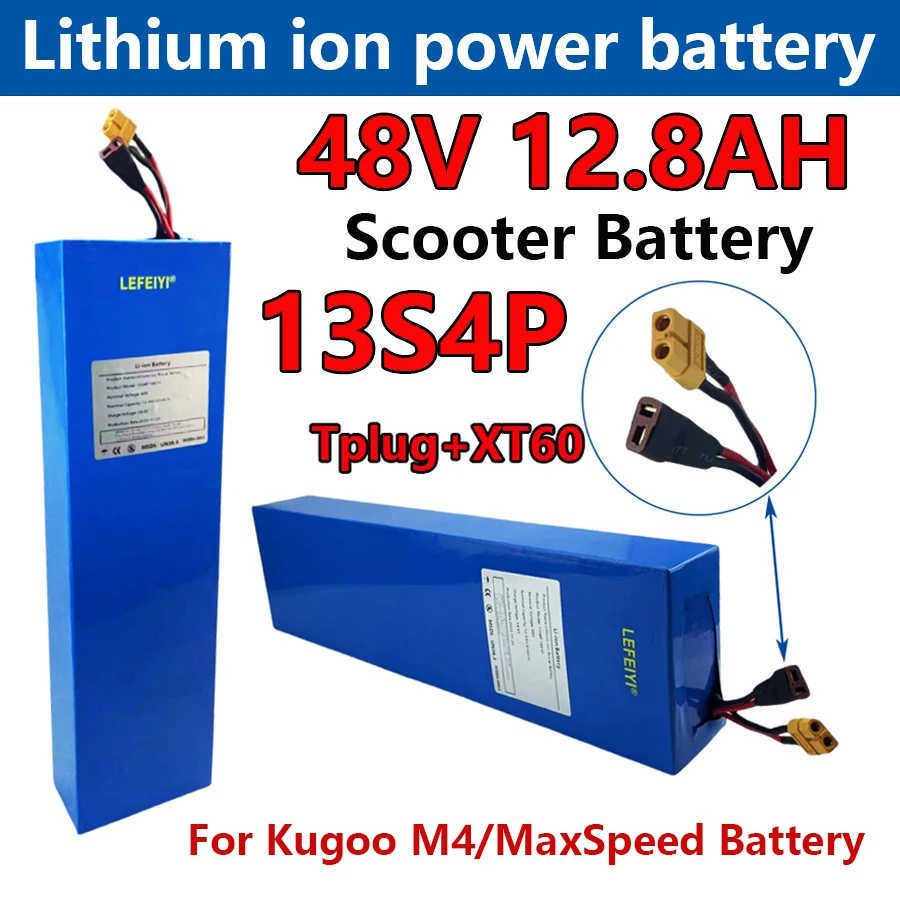 

Used for Kugoo M4/MaxSpeed lithium-ion battery 13S4P 48V 12800mAh built-in BMS 54.6V rechargeable battery pack