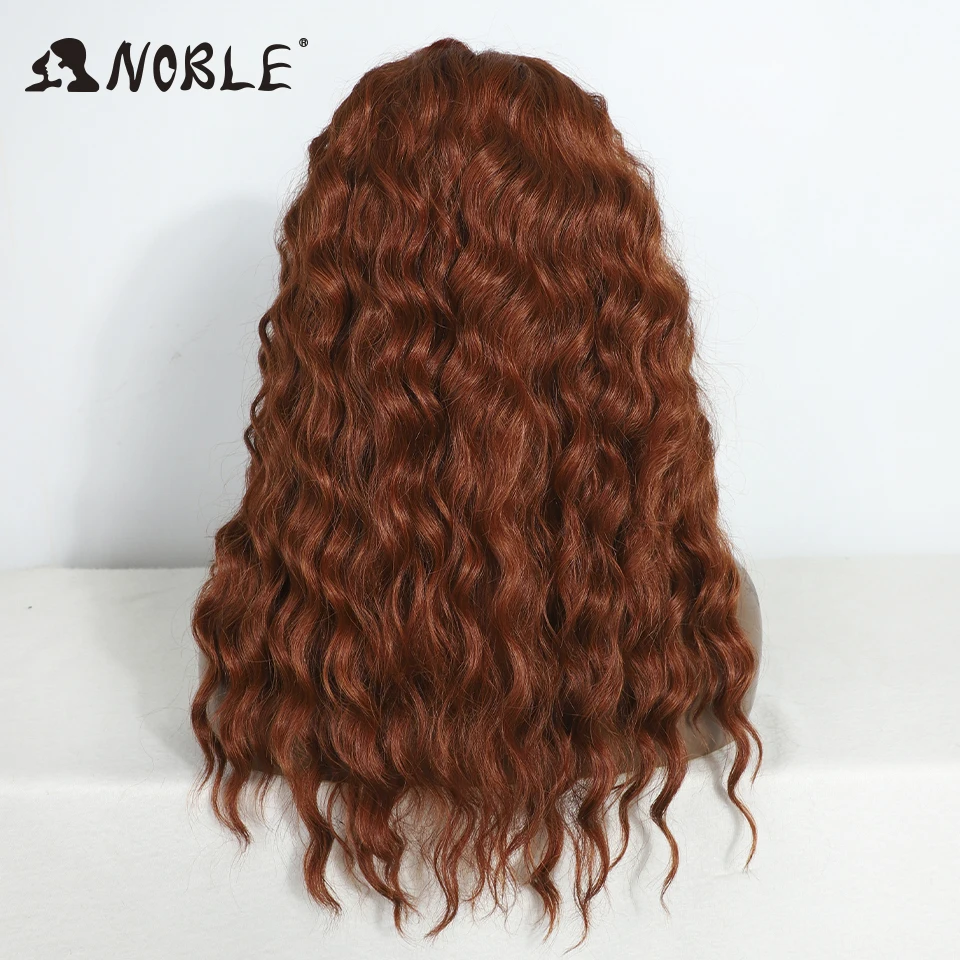 Perruque Lace Front Wig synthétique bouclée 20 pouces-Noble, perruque Lace Wig rouge à raie moyenne pour femmes, perruque Lace Front Wig blonde