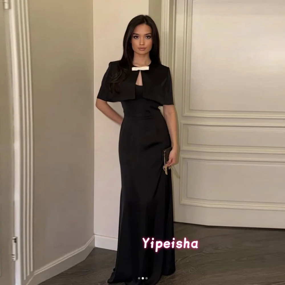 

Customized Black Strapless Stain Prom Dresses Birthday Dubai Saudi Arabic Evening Gowns Floor Length Formal Occasion Party Dress