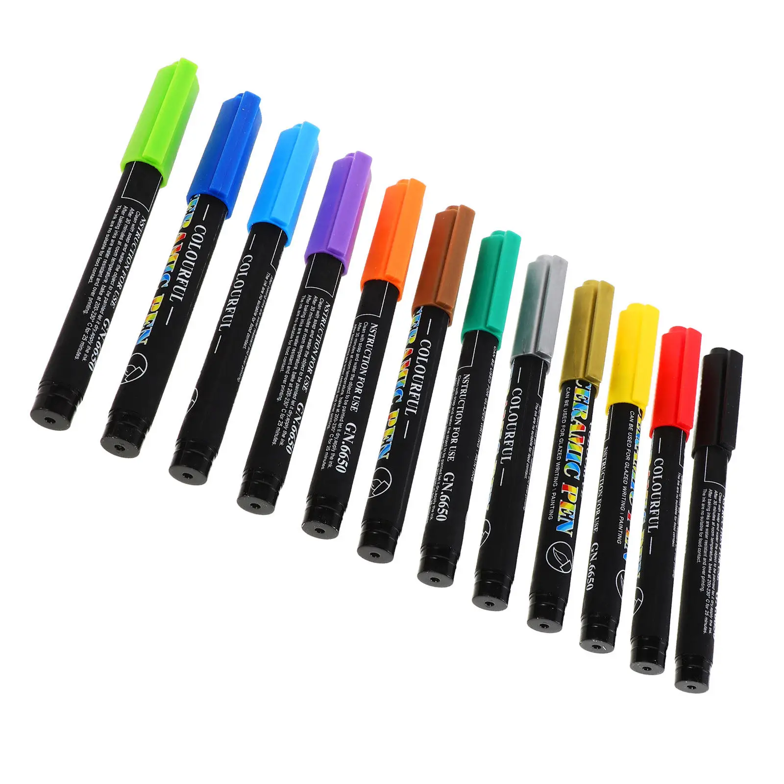 

1Set Ceramic Marker Pens Soft Tip 12 Bright Colors for Glass Porcelain Painting DIY Scrapbooking Drawing Fine Tip Plastic Paint