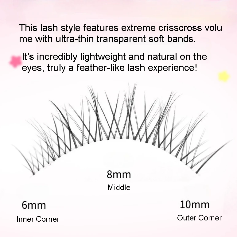 マンガまつげ羽のように軽いつけまつげ超自然なフルストリップ透明バンド初心者のための偽まつげラッシュ