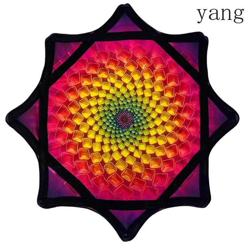 Double Side Dapo Spinning Dance Handkerchief Swirle Lycra Octagonal Scarf Flying Handkerchief Rotating Handkerchief Ribbed Flyer