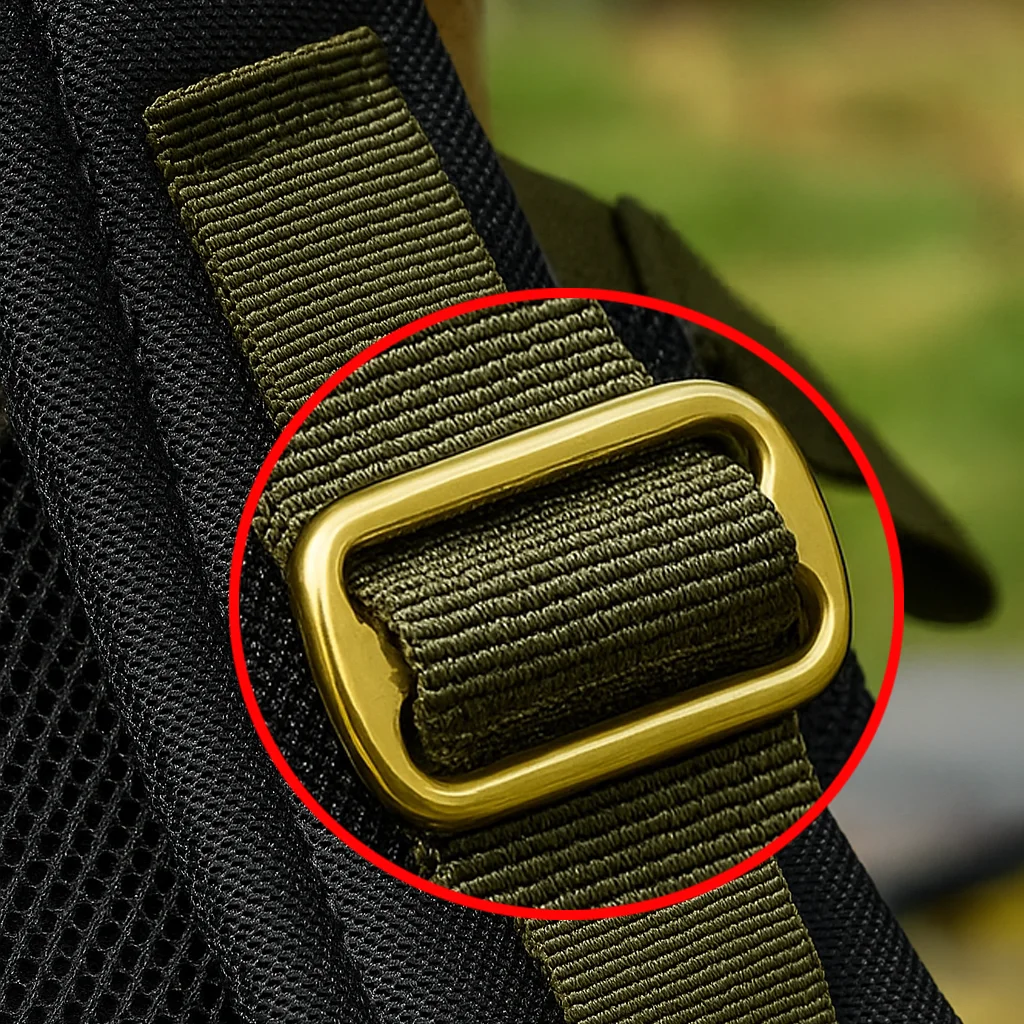 

2/5/10Pcs 13-38mm Solid Brass Tri Glides Slider Ring Bag Strap Buckles Apparel Belt Carabiner Clip Clasp Adjust Hook Accessories
