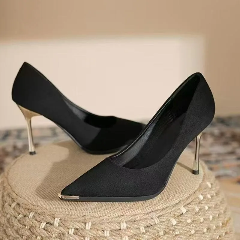High Heels French Women 2026 New Stiletto Pointed Toe Temperament Versatile Professional Single Shoes