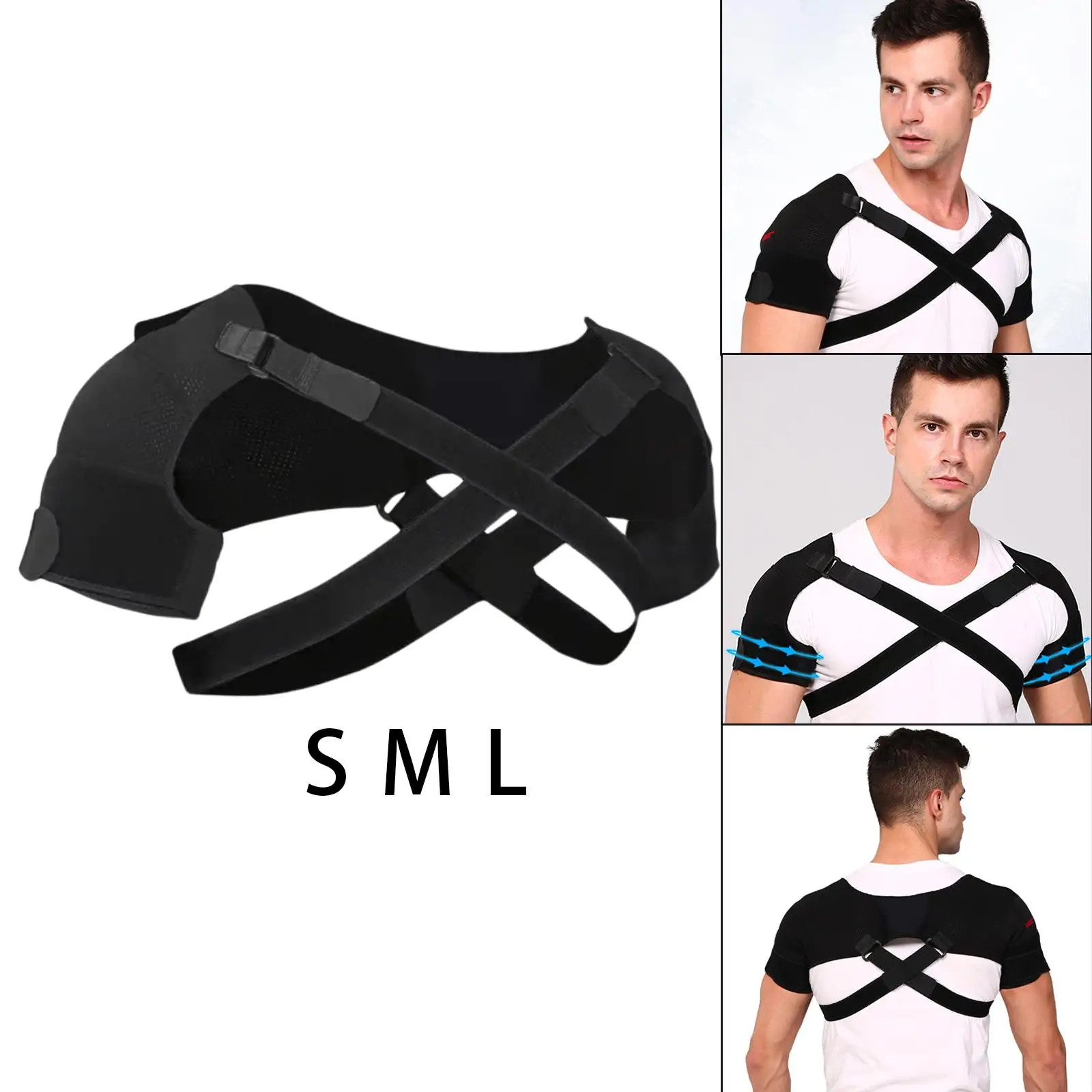 Double Shoulder Brace Shoulder Support Strap Correct Posture Gym Sports Men &