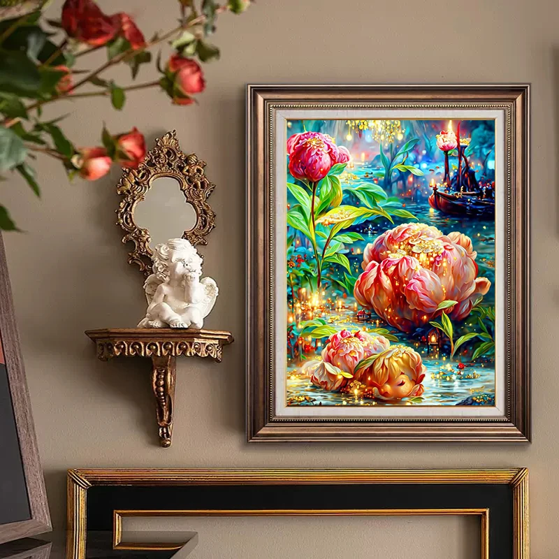 5D Cartoon Fantasy World Flower Cross Stitch Diamond Painting Diy Full Square Round Drill Embroidery Mosaic Modern Decor Crafts