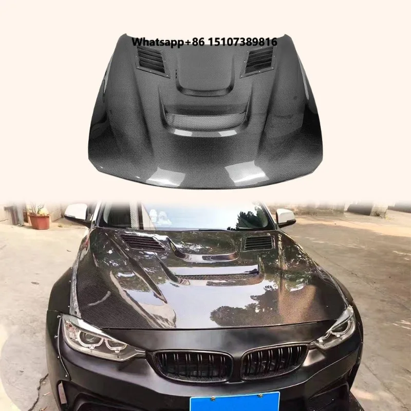 For 3 Series F30 12-19 Sedan Carbon VR Style Front Vented Hood With Vents