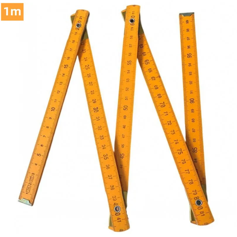 1m 2m Angle Rulers Folding Wooden Ruler Inch Metric Double Sided Scale for Drawing Teaching Carpenter Measuring Tools