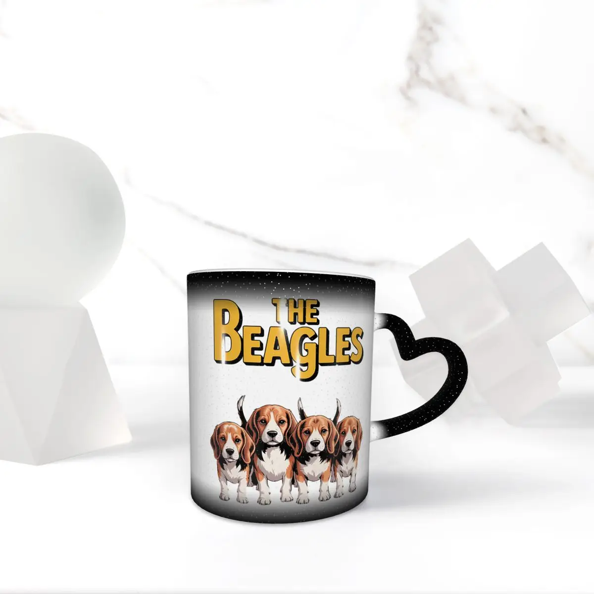 The Beagles Four Beagle Dog Crossing Mug Funny Ceramic Coffee Cups Tea Mugs Milk Cup Drinkware Gifts for Friends