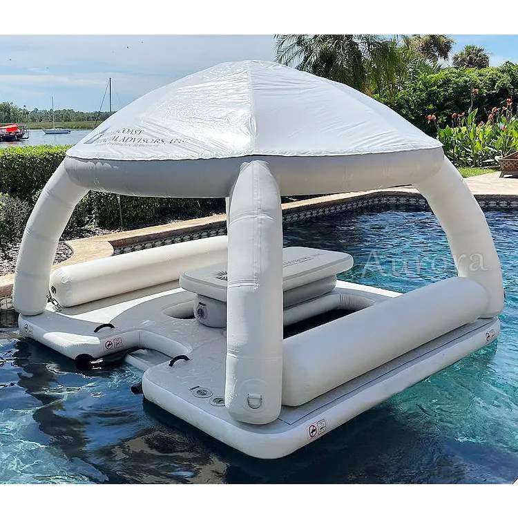 

Floating Island Inflatable Boat Tent Sun water game Shelter Lounge Platform inflatable floating inflatable boat platform