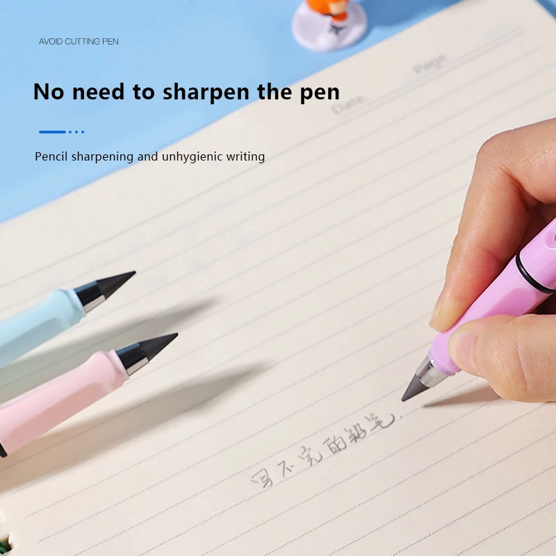 1Pc Black Eternal Pencil Unlimited Writing No Ink Pen Pencil For Writing Art Sketch Stationery Ink-free Pencil School Supplies view 5