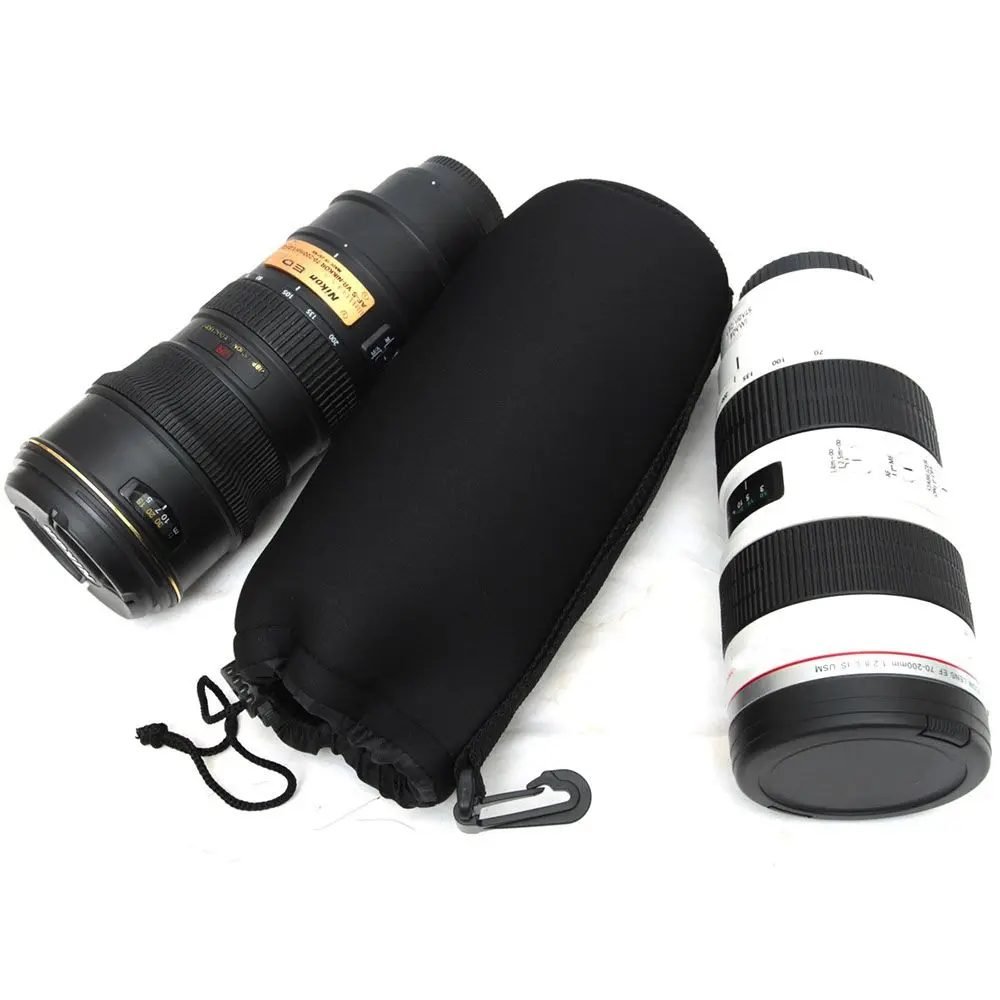 Neoprene Waterproof Drawstring Bag DSLR Lens Barrel Case Protector Camera Lens Camera Pouch Camera Lens Bag