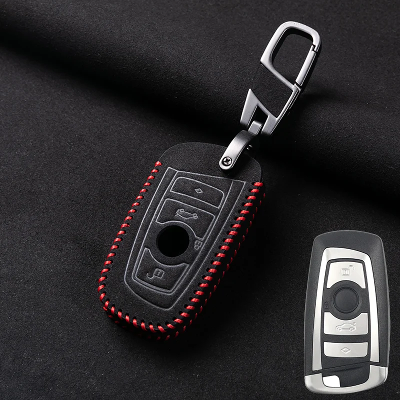 Leather Car Remote Key Case Cover For BMW 1 2 3 4 5 6 7 Series X1 X3 X4 X5 X6 F36 F25 F26 F30 F34 F10 F07 F20 Z10 G30 F15 F16