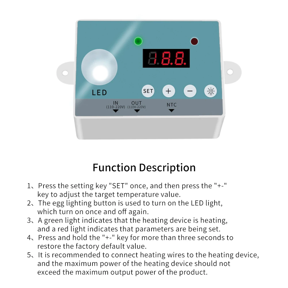 WHT-01 Digital Display Temperature Controller Microcomputer Thermostat Regulator Control Switch Temperature Sensor