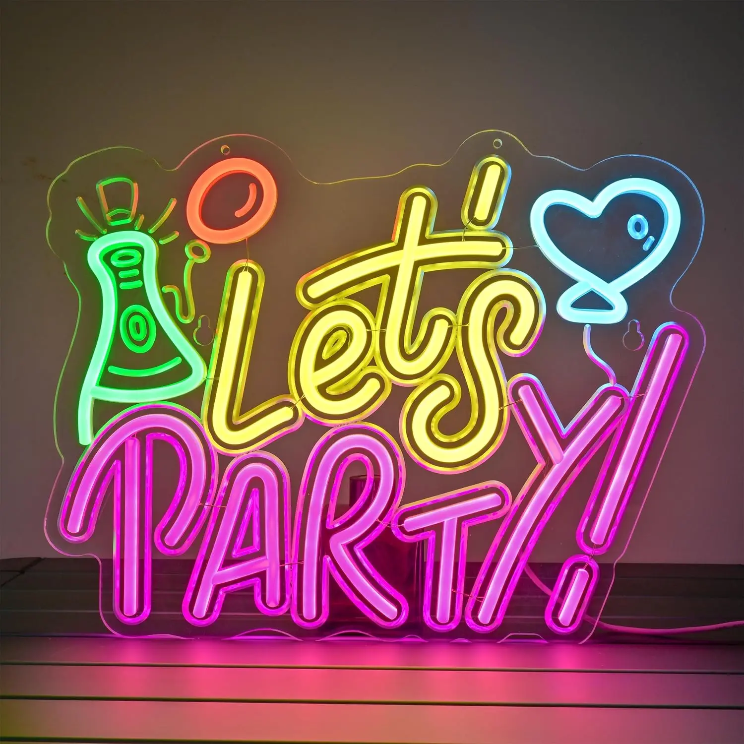 

Lets Party Neon Sign USB Dimmable Art LED Neon Light for Bar Club Birthday Home Indoor Wall Party Atmosphere Decor Lamp Gifts